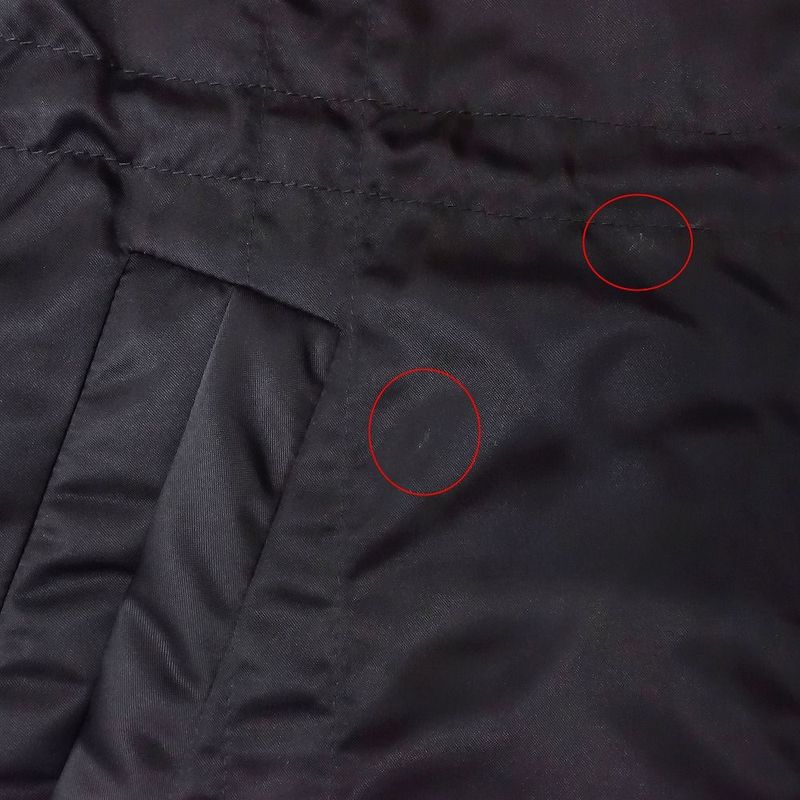 Louis Vuitton Nylon Hooded Coat Jacket with Draw Cord Blouson 34 S Black Women