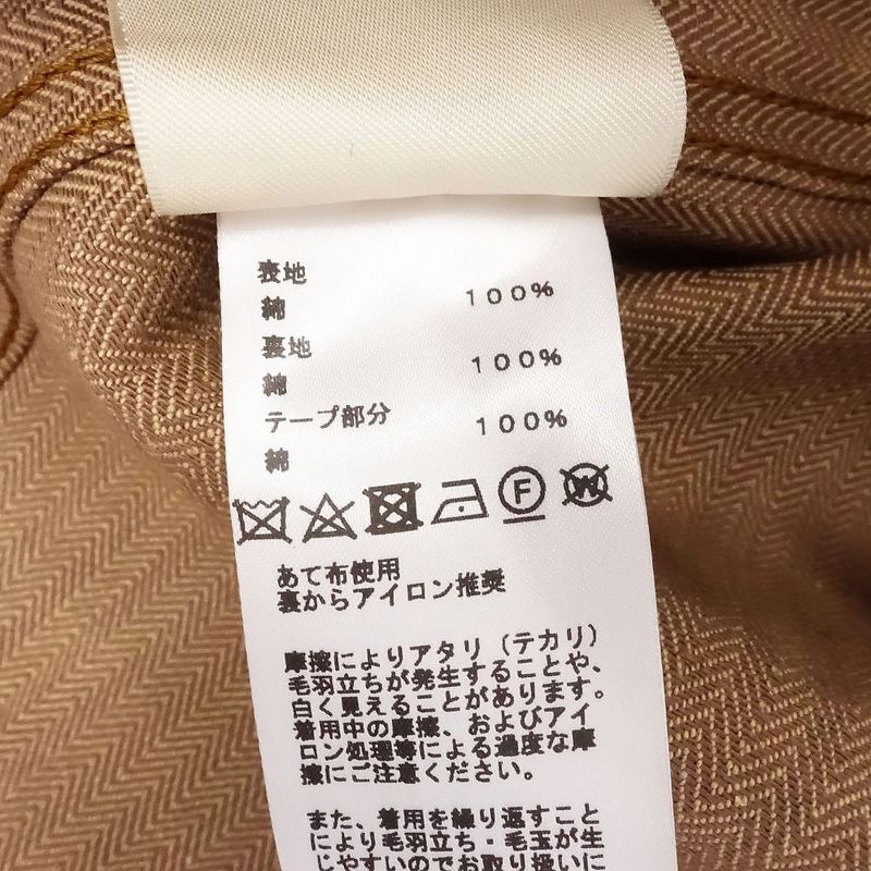 Hermes 24aw 4h0553di Herringbone Pattern Denim Dress Serie Button Beige Size XS