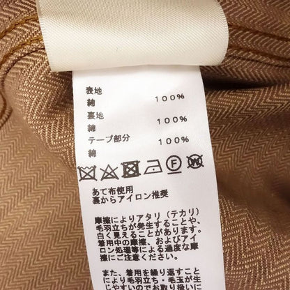 Hermes 24aw 4h0553di Herringbone Pattern Denim Dress Serie Button Beige Size XS