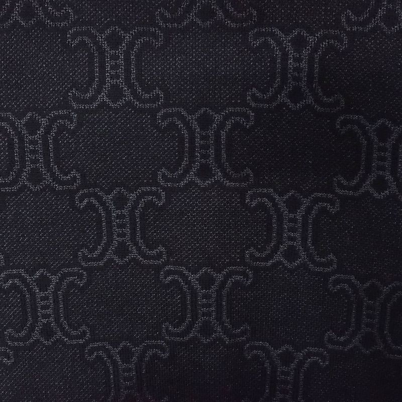 Celine Vintage Triomphe Logo Macadam Pattern Knit Cardigan Wool Silk Long