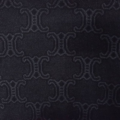Celine Vintage Triomphe Logo Macadam Pattern Knit Cardigan Wool Silk Long
