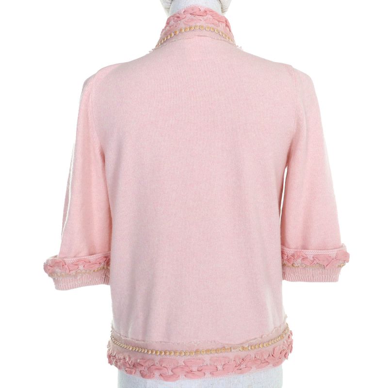 CHANEL P37887 Cashmere 100% Lion Coco Mark Part Sequins Embellishment Design