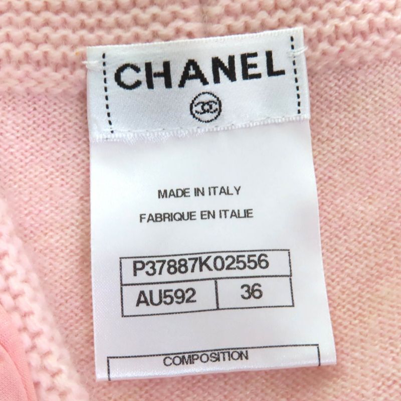 CHANEL P37887 Cashmere 100% Lion Coco Mark Part Sequins Embellishment Design