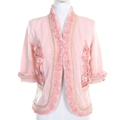 CHANEL P37887 Cashmere 100% Lion Coco Mark Part Sequins Embellishment Design