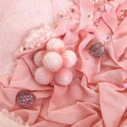 CHANEL P37887 Cashmere 100% Lion Coco Mark Part Sequins Embellishment Design