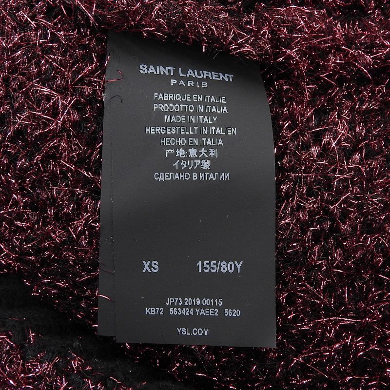 Saint Laurent Paris 19 563424 Lame Knit Top Pinkish XS Genuine