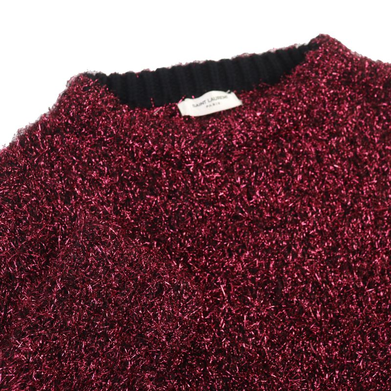 Saint Laurent Paris 19 563424 Lame Knit Top Pinkish XS Genuine