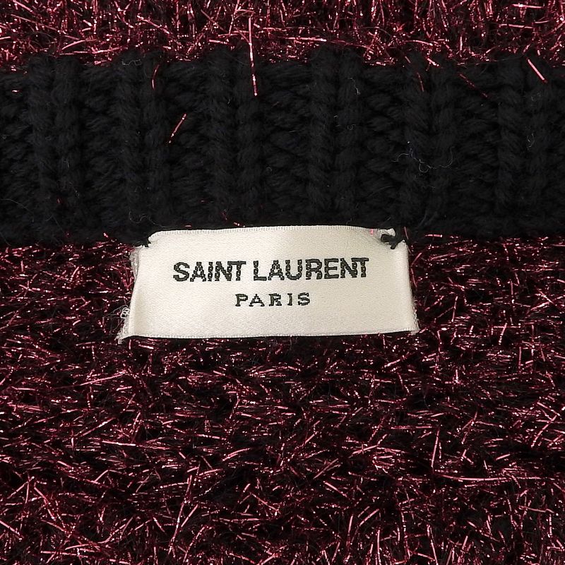 Saint Laurent Paris 19 563424 Lame Knit Top Pinkish XS Genuine
