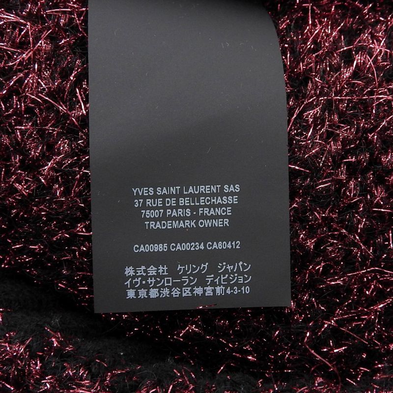 Saint Laurent Paris 19 563424 Lame Knit Top Pinkish XS Genuine