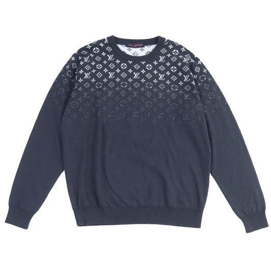 Louis Vuitton 24SS Gradient Monogram Gradient Cotton Knit Grey XL Made In Italy