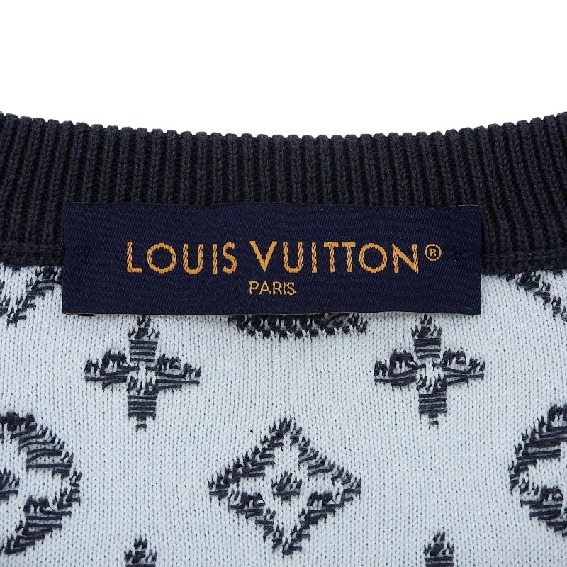 Louis Vuitton 24SS Gradient Monogram Gradient Cotton Knit Grey XL Made In Italy