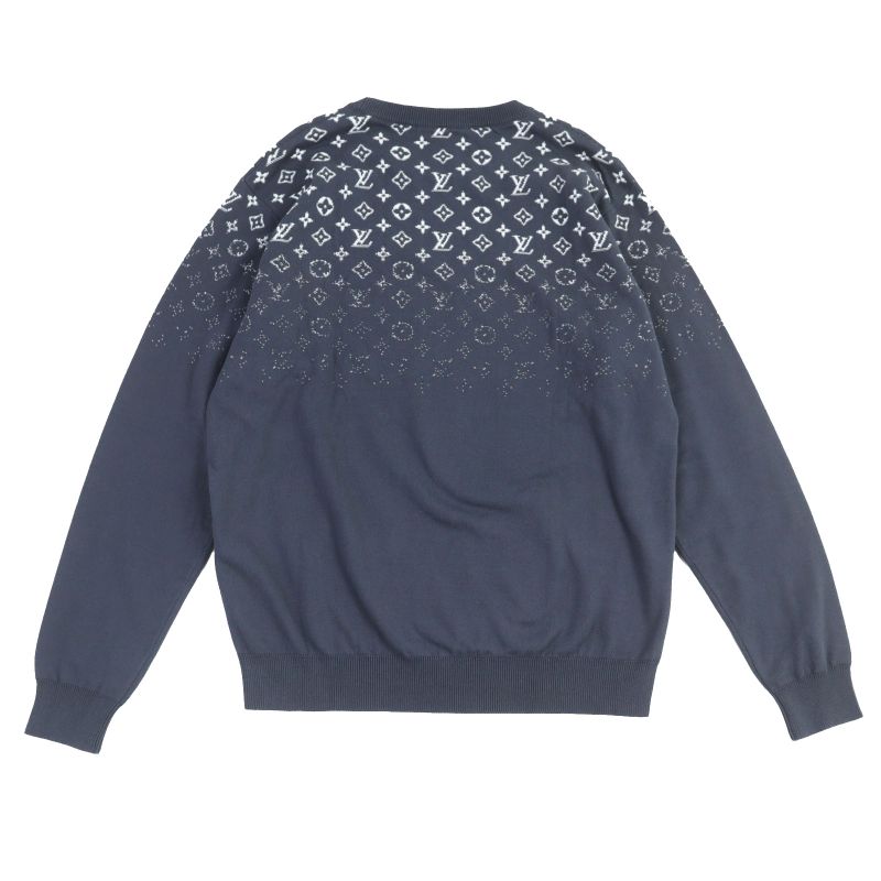 Louis Vuitton 24SS Gradient Monogram Gradient Cotton Knit Grey XL Made In Italy