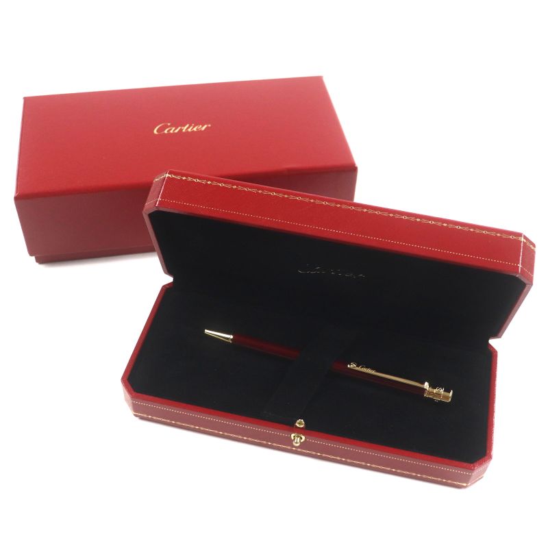 Cartier Santos de Cartier Ballpoint Pen with Logo Engraving Twist Closure