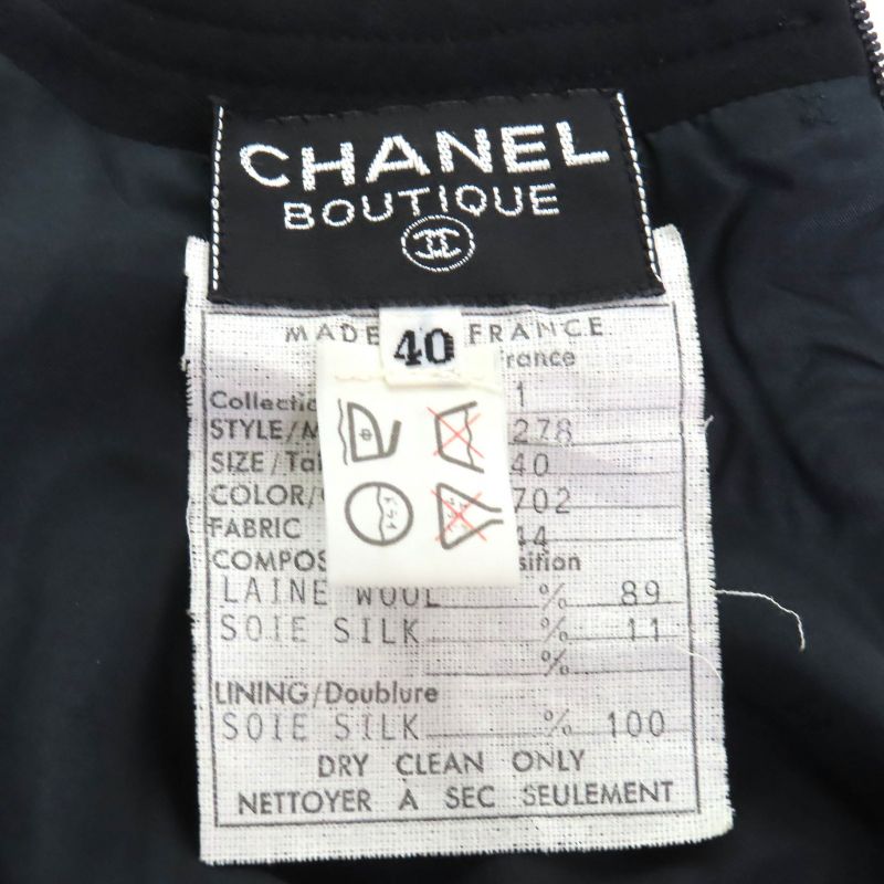 CHANEL Vintage 100% Wool 90's Coin Button Checkered Jacket Dress