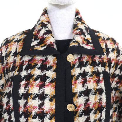 CHANEL Vintage 100% Wool 90's Coin Button Checkered Jacket Dress