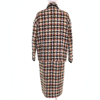 CHANEL Vintage 100% Wool 90's Coin Button Checkered Jacket Dress