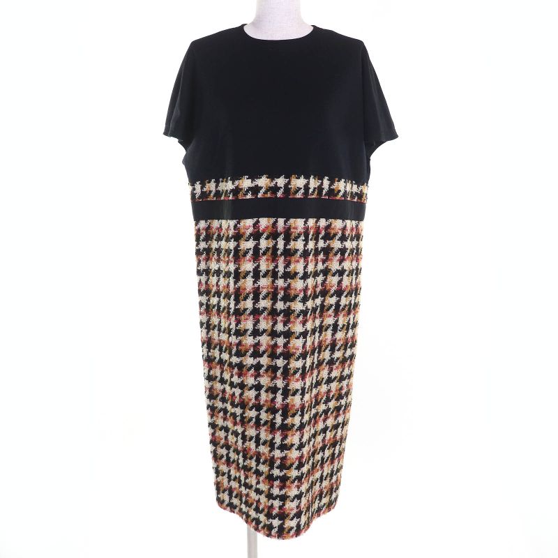 CHANEL Vintage 100% Wool 90's Coin Button Checkered Jacket Dress