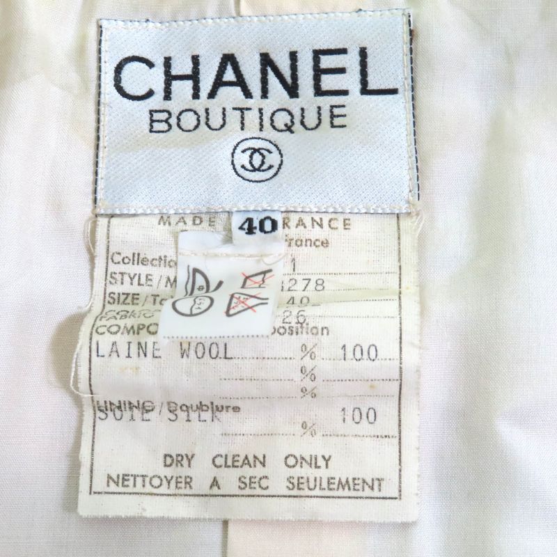 CHANEL Vintage 100% Wool 90's Coin Button Checkered Jacket Dress