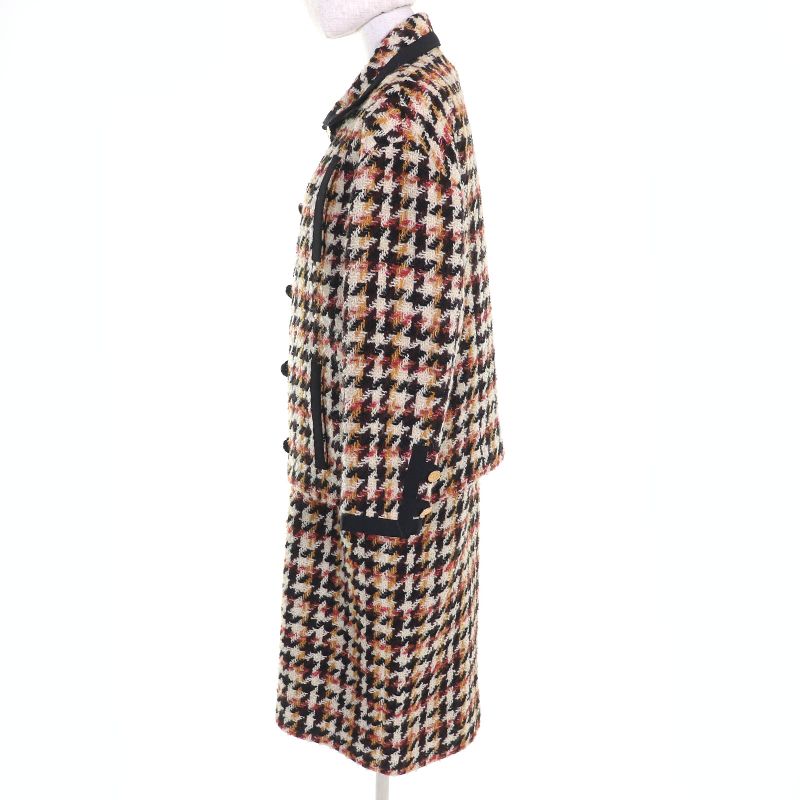 CHANEL Vintage 100% Wool 90's Coin Button Checkered Jacket Dress