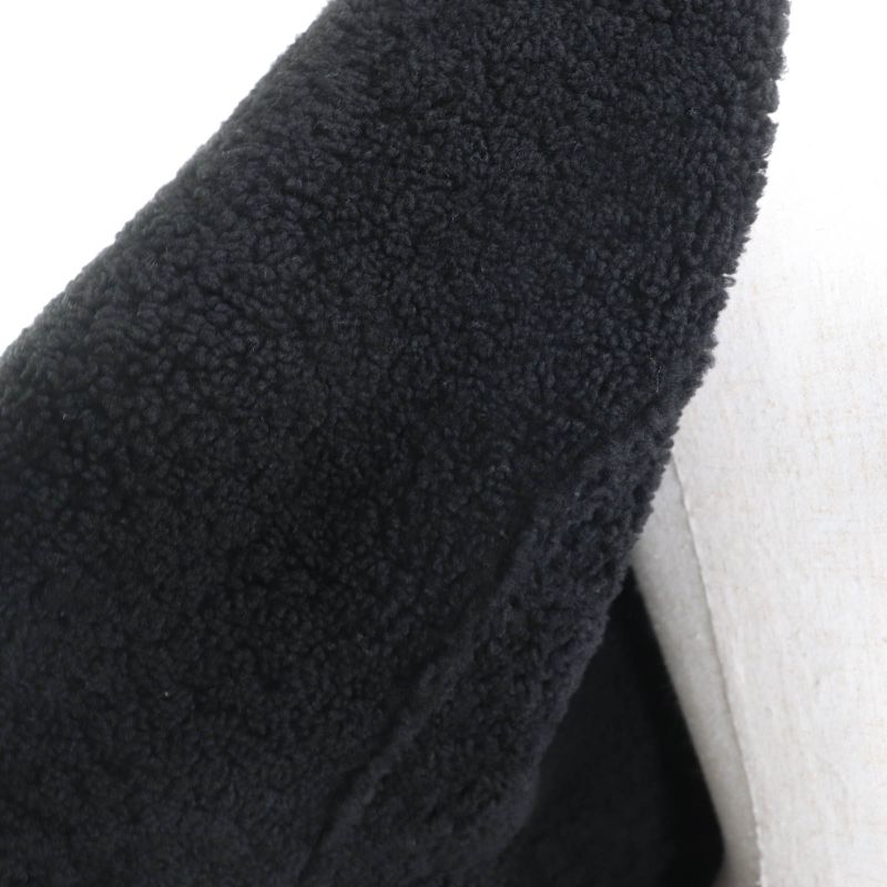 Hermes 22AW Real Lamb Fur Zip Up Mouton Jacket Navy Black 34 Garmented Made In