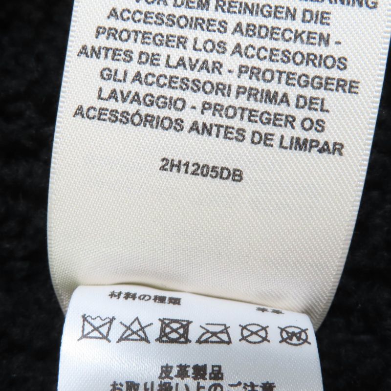 Hermes 22AW Real Lamb Fur Zip Up Mouton Jacket Navy Black 34 Garmented Made In