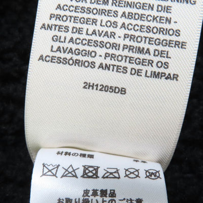 Hermes 22AW Real Lamb Fur Zip Up Mouton Jacket Navy Black 34 Garmented Made In