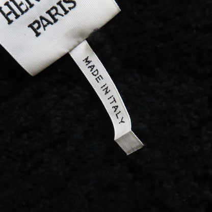 Hermes 22AW Real Lamb Fur Zip Up Mouton Jacket Navy Black 34 Garmented Made In