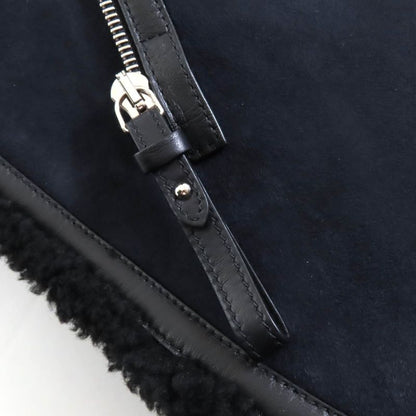 Hermes 22AW Real Lamb Fur Zip Up Mouton Jacket Navy Black 34 Garmented Made In