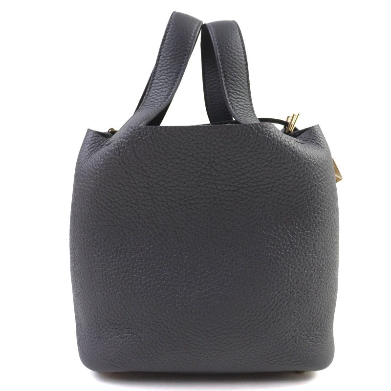 Hermes Picotin Lock PM Taurillon Clemence Ardoise Gold Hardware Handbag
