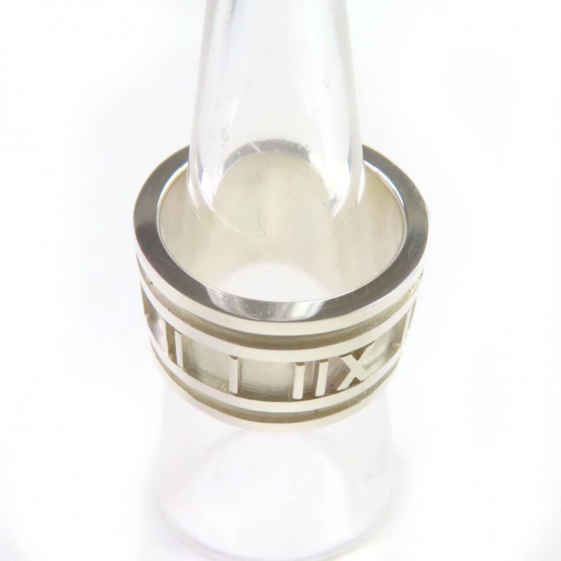 Tiffany & Co Atlas Sv925 Ring Silver Approx Size 10 With Box And Storage Bag
