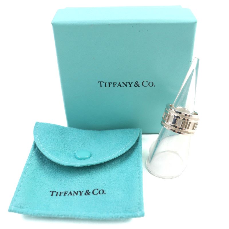 Tiffany & Co Atlas Sv925 Ring Silver Approx Size 10 With Box And Storage Bag
