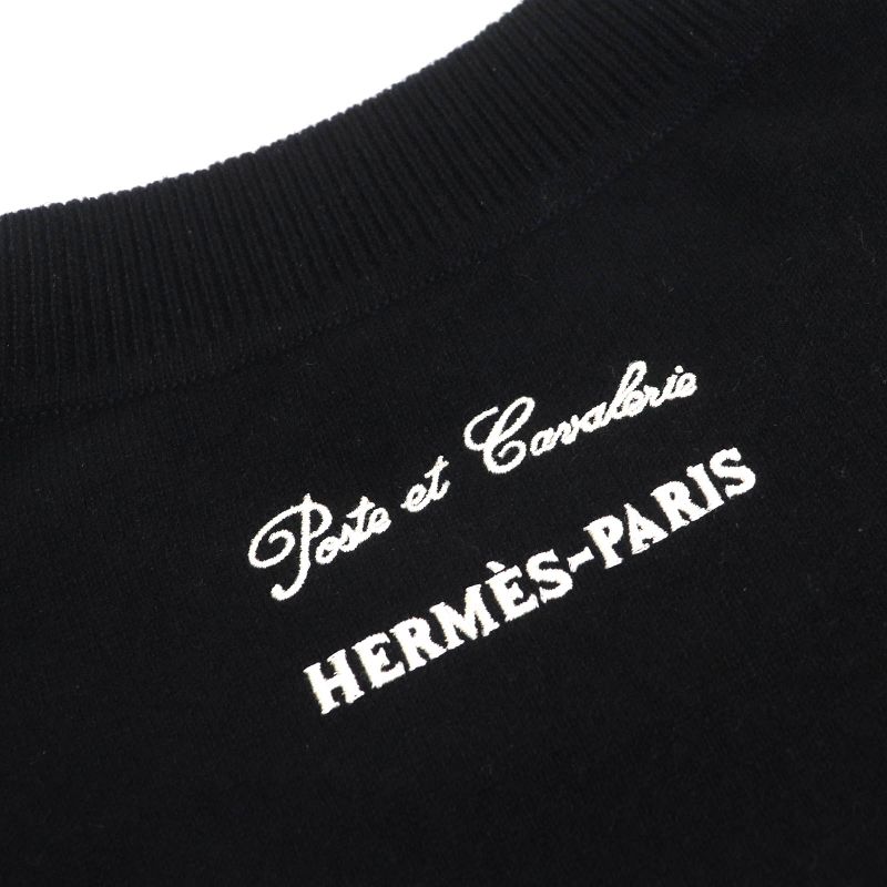 Hermes 21SS Poste Et Cavalerie Saber Decorated Bag 100% Cashmere Long Sleeve