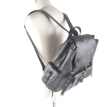 Celine 11181 Coated Canvas Triomphe Allover Backpack Sac Daypack Black Brown