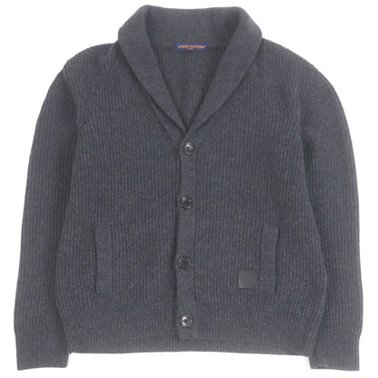 Louis Vuitton 25SS Cashmere Blend Shawl Collar Logo Leather Patch Knit Cardigan
