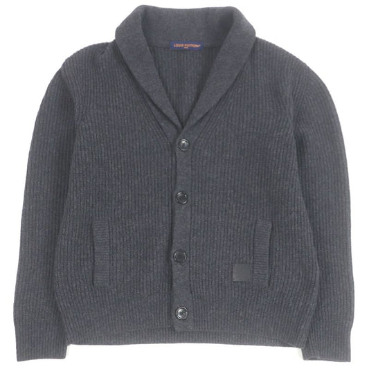 Louis Vuitton 25SS Cashmere Blend Shawl Collar Logo Leather Patch Knit Cardigan