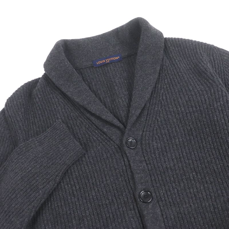 Louis Vuitton 25SS Cashmere Blend Shawl Collar Logo Leather Patch Knit Cardigan