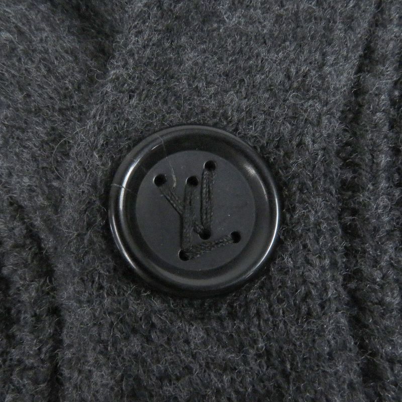 Louis Vuitton 25SS Cashmere Blend Shawl Collar Logo Leather Patch Knit Cardigan