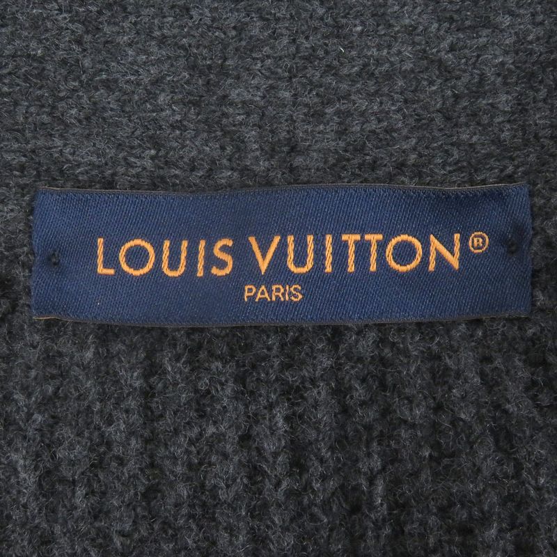 Louis Vuitton 25SS Cashmere Blend Shawl Collar Logo Leather Patch Knit Cardigan