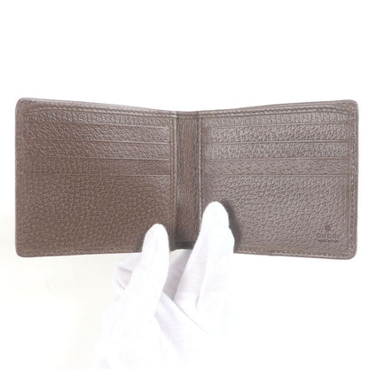 Gucci 699308 Canvas Leather Jumbo GG Compact Wallet Bifold Wallet Brown With