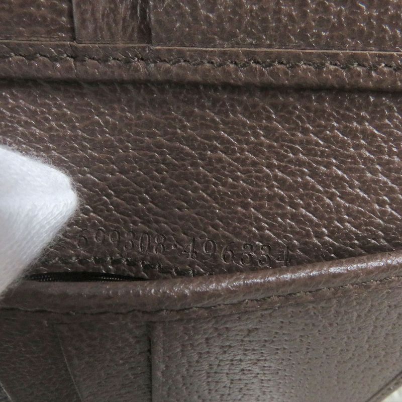 Gucci 699308 Canvas Leather Jumbo GG Compact Wallet Bifold Wallet Brown With