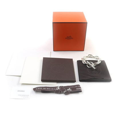 Hermes Chaine D'ancre MM 925 14frame Bracelet Accessory Silver With Box Made In