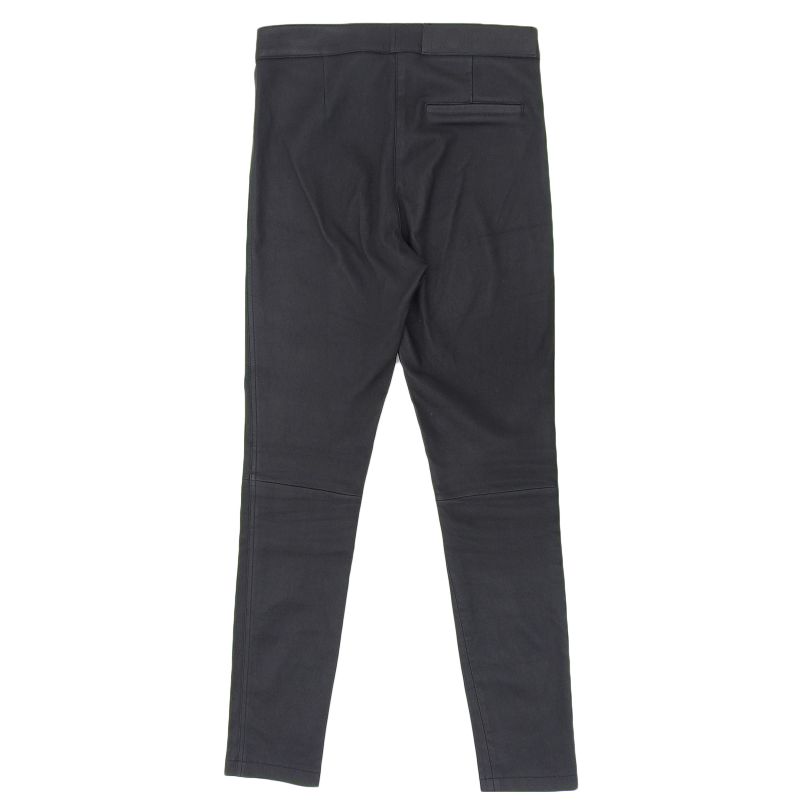 LOEWE Leather Stretch Mid-rise Lamb Leather Skinny Pants With Logo Patch Black