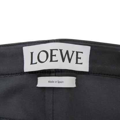 LOEWE Leather Stretch Mid-rise Lamb Leather Skinny Pants With Logo Patch Black