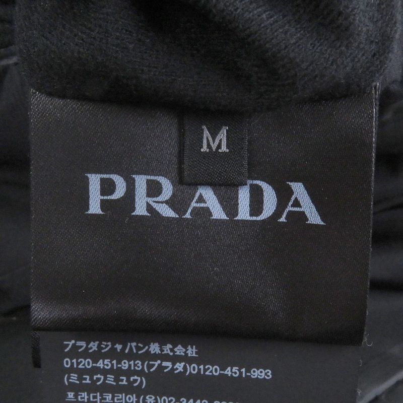 Prada 21AW Recycled Polyester Hooded Down Vest Black M With Hanger And Garment