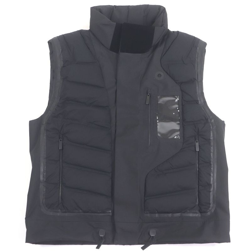 Prada 21AW Recycled Polyester Hooded Down Vest Black M With Hanger And Garment