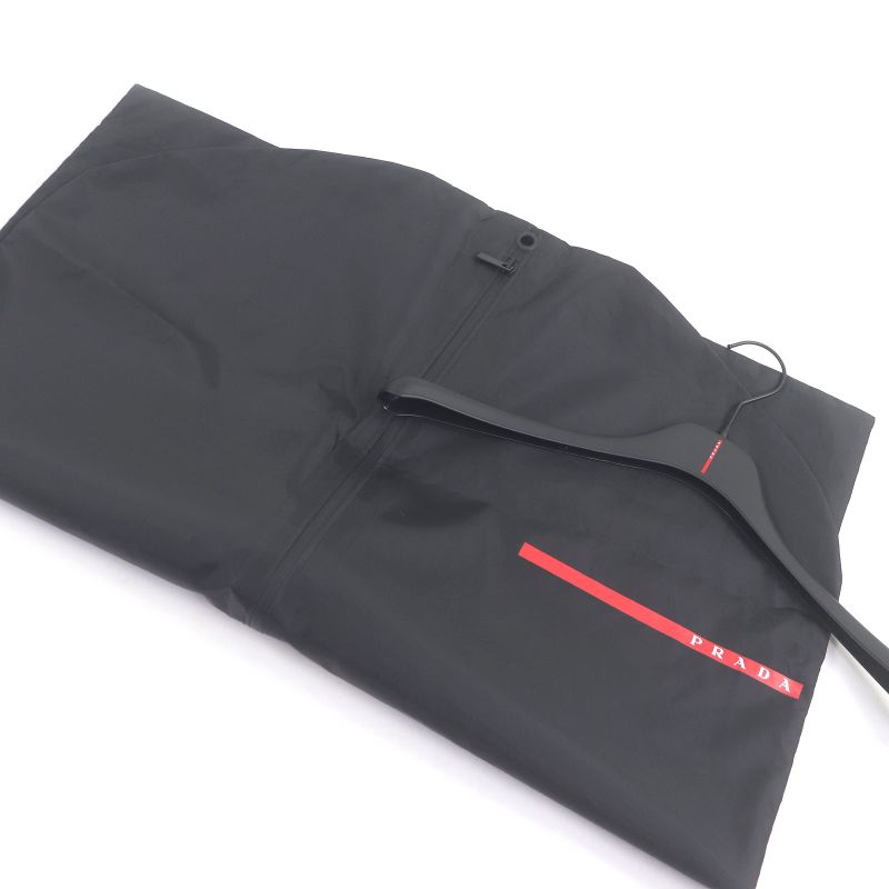 Prada 21AW Recycled Polyester Hooded Down Vest Black M With Hanger And Garment