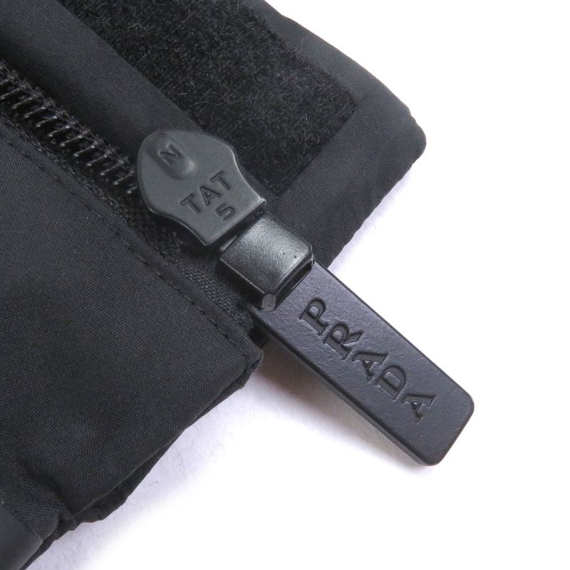 Prada 21AW Recycled Polyester Hooded Down Vest Black M With Hanger And Garment