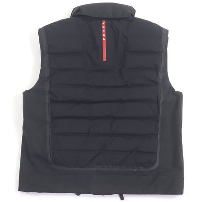 Prada 21AW Recycled Polyester Hooded Down Vest Black M With Hanger And Garment