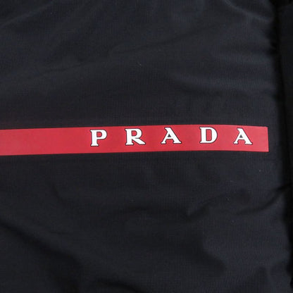 Prada 21AW Recycled Polyester Hooded Down Vest Black M With Hanger And Garment