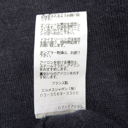 Hermes 100% Wool Hemline Crew Neck Sweater Short Sleeve Knit Charcoal Gray 36